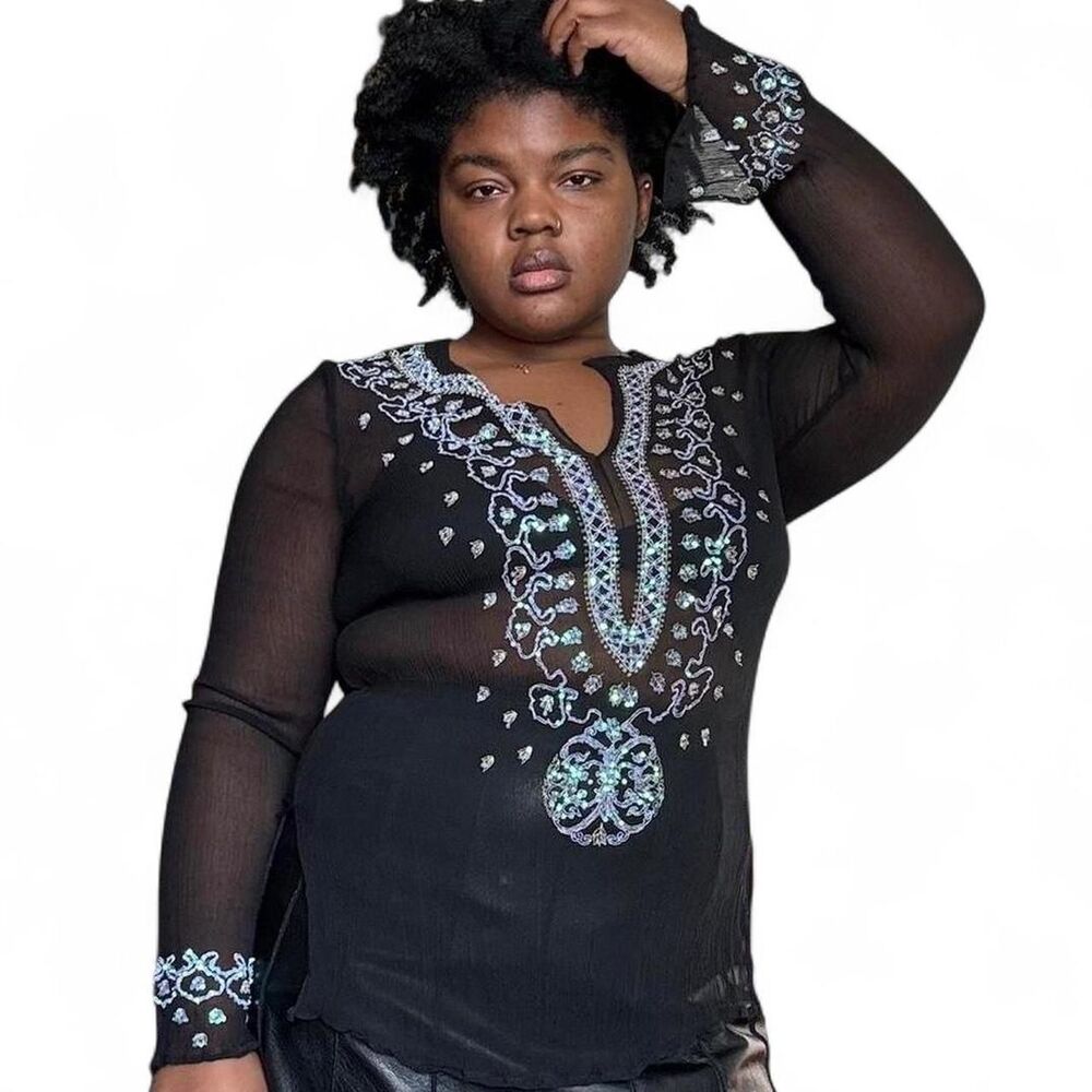 Venus Women's Black and Silver Blouse